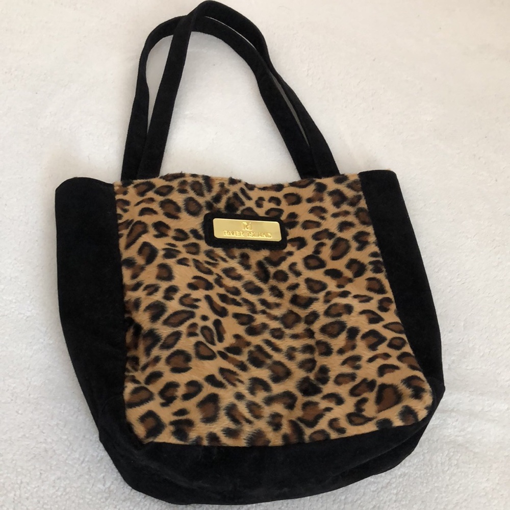 River Island Leopard Print  Tote Bag! Black, brown, tan! Small tote bag!